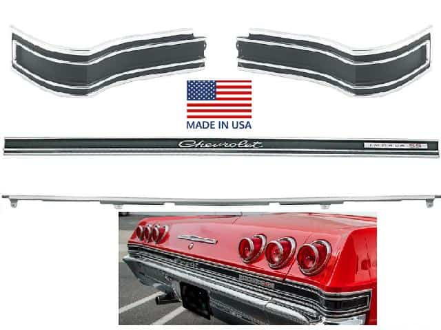 65 Chev Impala SS Trunk & Cove Molding KIT (Black)